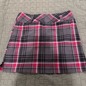 Plaid Women's Mini Skirt in Black and red